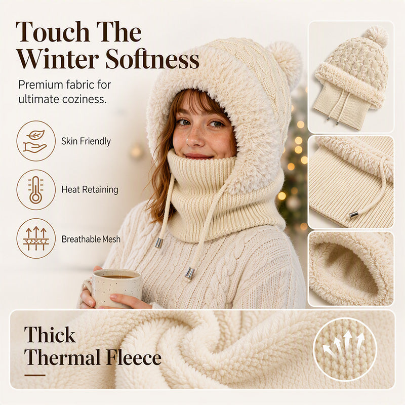 Women's Winter Cozy Integrated Knitted Hat