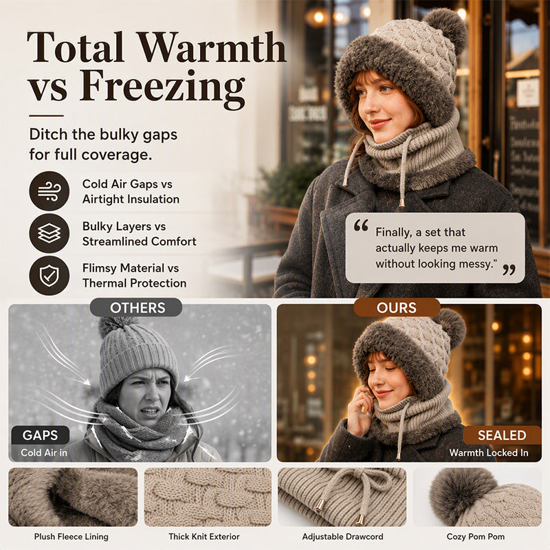 Women's Winter Cozy Integrated Knitted Hat
