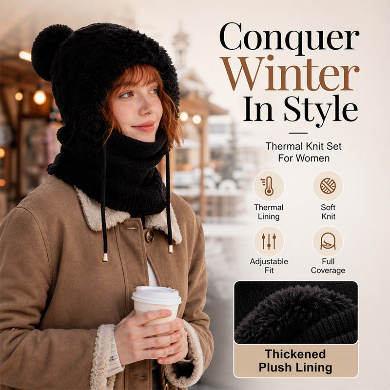 Women's Winter Cozy Integrated Knitted Hat