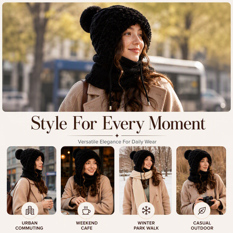 Women's Winter Cozy Integrated Knitted Hat
