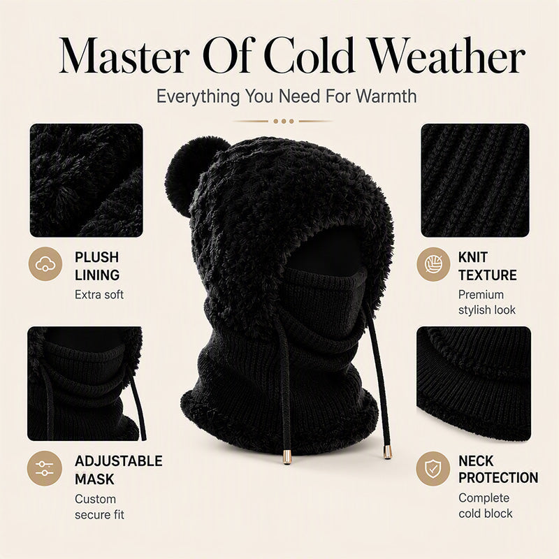 Women's Winter Cozy Integrated Knitted Hat