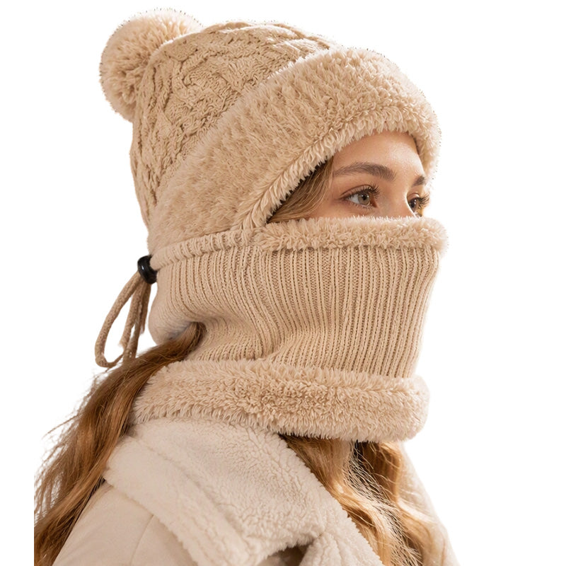 Women's Winter Cozy Integrated Knitted Hat