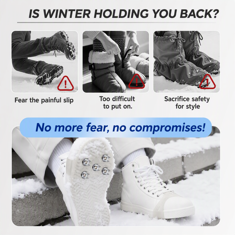 Universal 5-Tooth Ice Cleats for Shoes & Boots