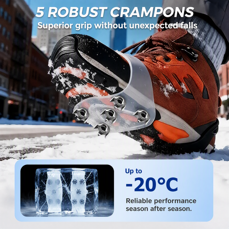 Universal 5-Tooth Ice Cleats for Shoes & Boots