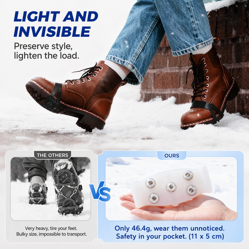Universal 5-Tooth Ice Cleats for Shoes & Boots