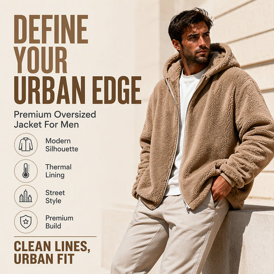 Men's Loose Hooded Plush Jacket