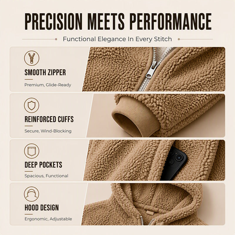 Men's Loose Hooded Plush Jacket