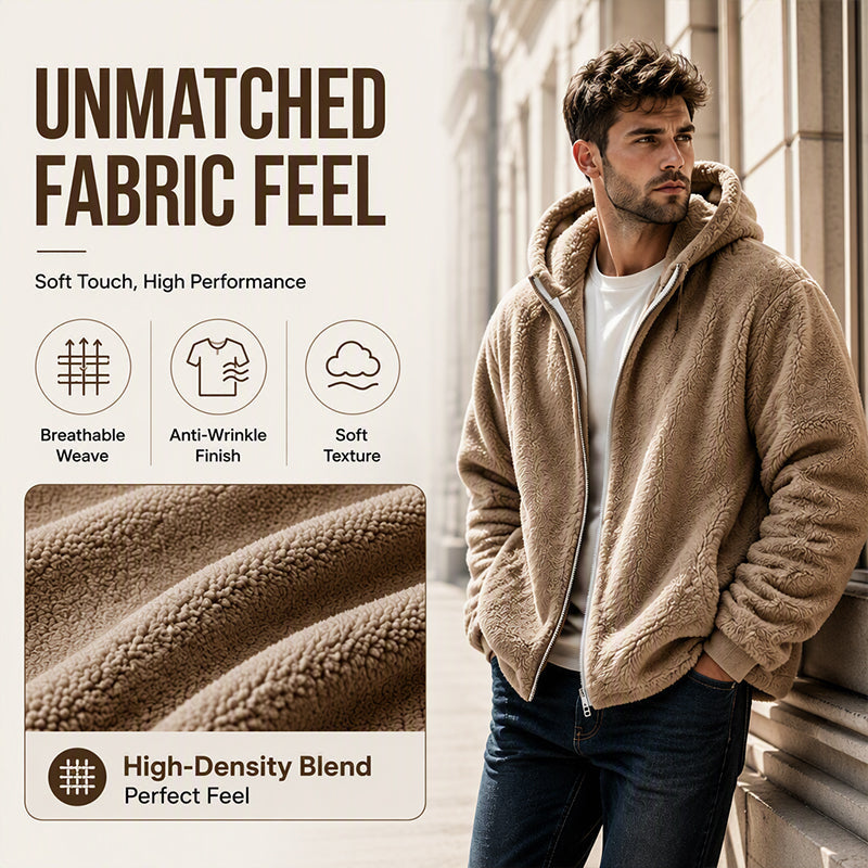 Men's Loose Hooded Plush Jacket