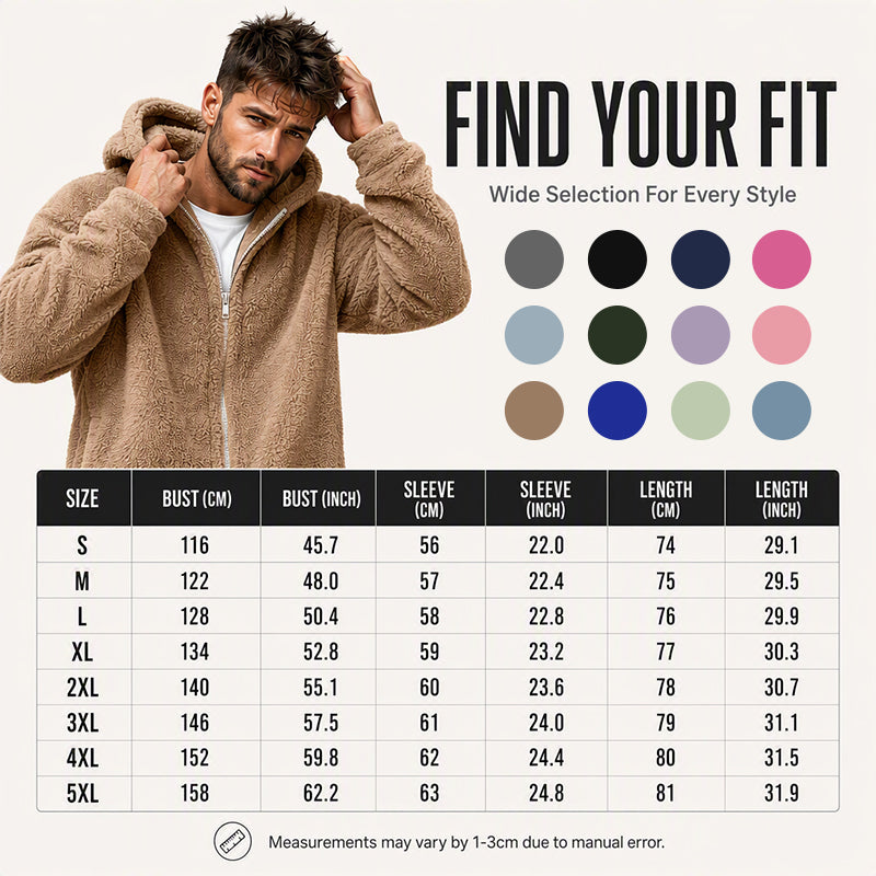 Men's Loose Hooded Plush Jacket