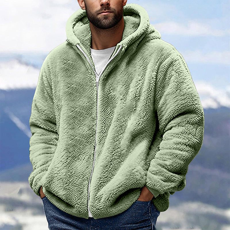 Men's Loose Hooded Plush Jacket