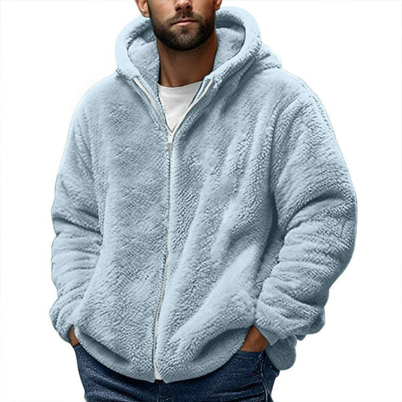 Men's Loose Hooded Plush Jacket
