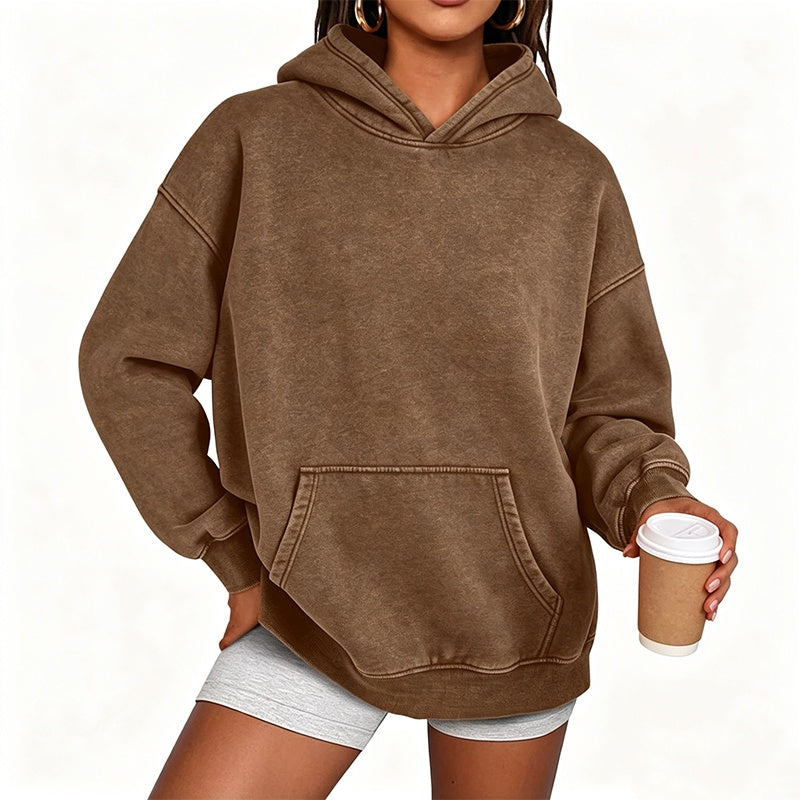 Unisex Casual Oversized Acid Wash Hoodie