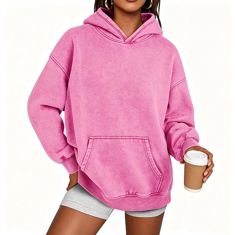 Unisex Casual Oversized Acid Wash Hoodie