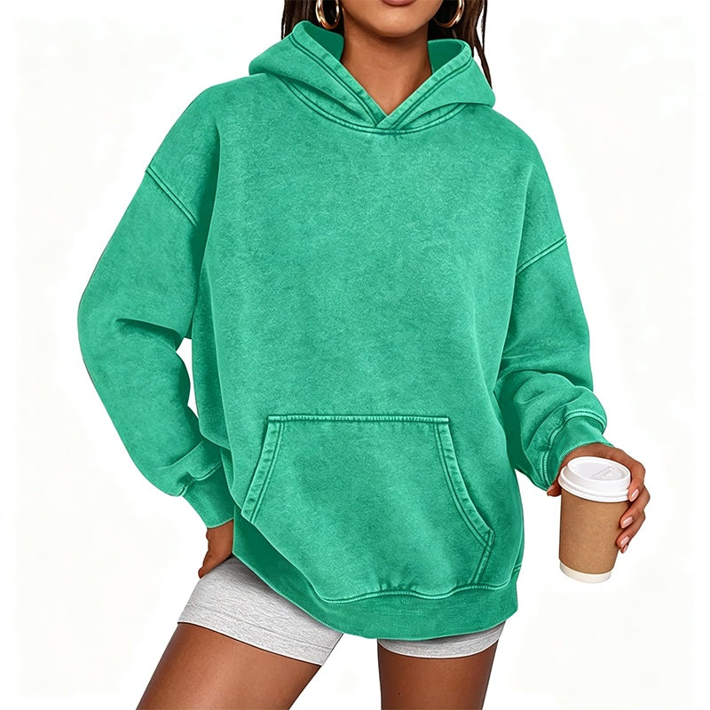 Unisex Casual Oversized Acid Wash Hoodie
