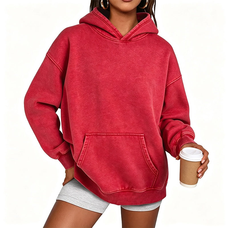 Unisex Casual Oversized Acid Wash Hoodie