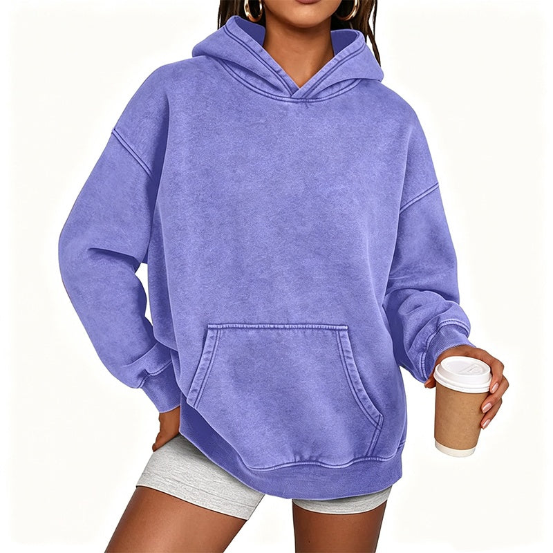 Unisex Casual Oversized Acid Wash Hoodie
