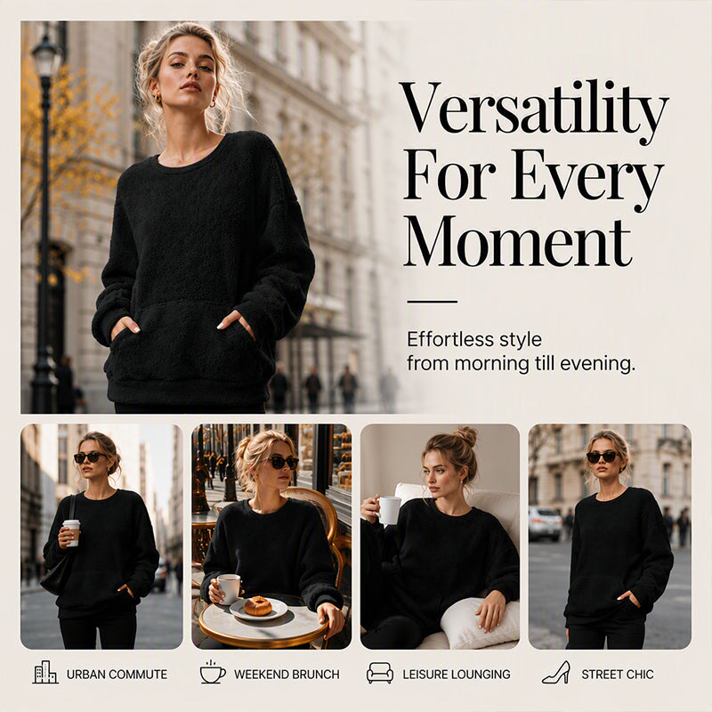 Women's Warm Plush Long Sleeve Sweatshirt