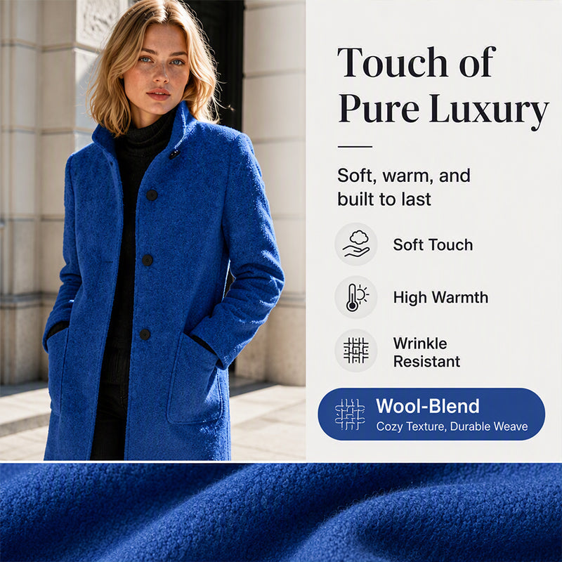 Women's Vintage Stand Collar Woolen Coat
