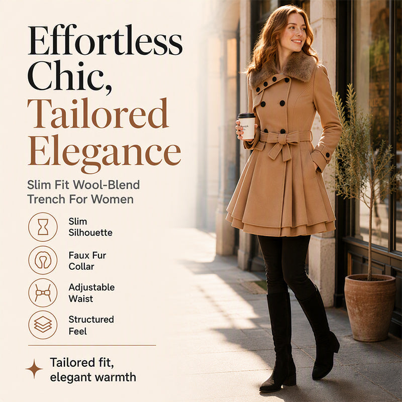Women's Elegant Double Breasted Overcoat