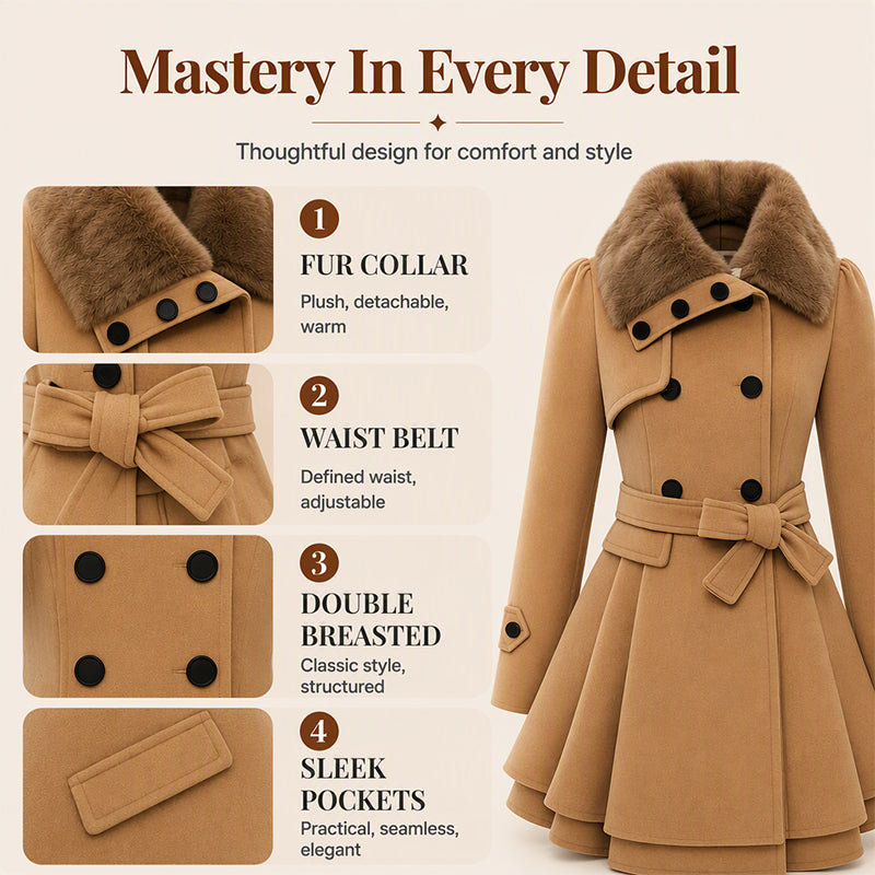 Women's Elegant Double Breasted Overcoat