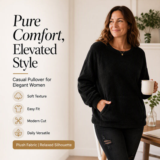 Women's Warm Plush Long Sleeve Sweatshirt