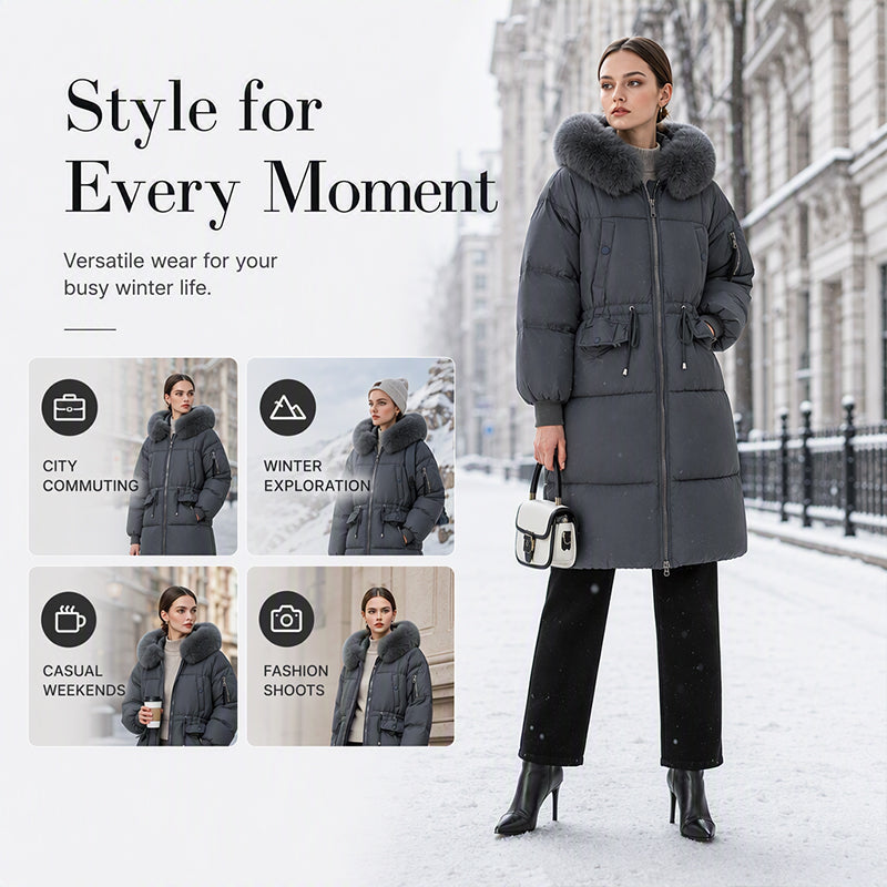 Women's Mid-Long Thickened Padded Coat