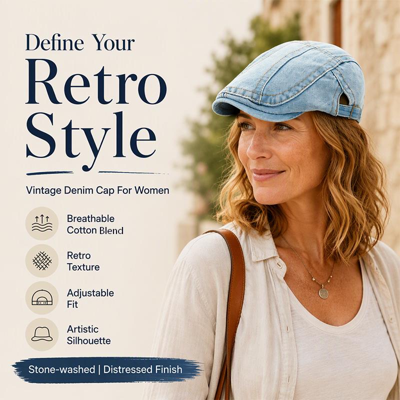 Unisex Vintage Distressed Beret Flat Cap