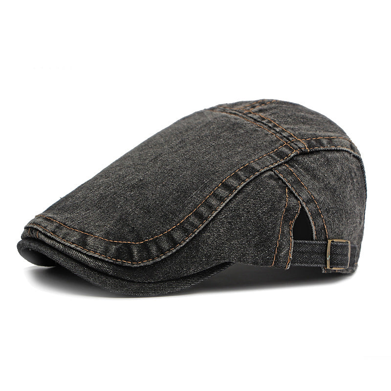 Unisex Vintage Distressed Beret Flat Cap