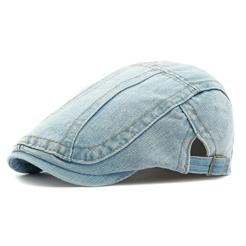 Unisex Vintage Distressed Beret Flat Cap