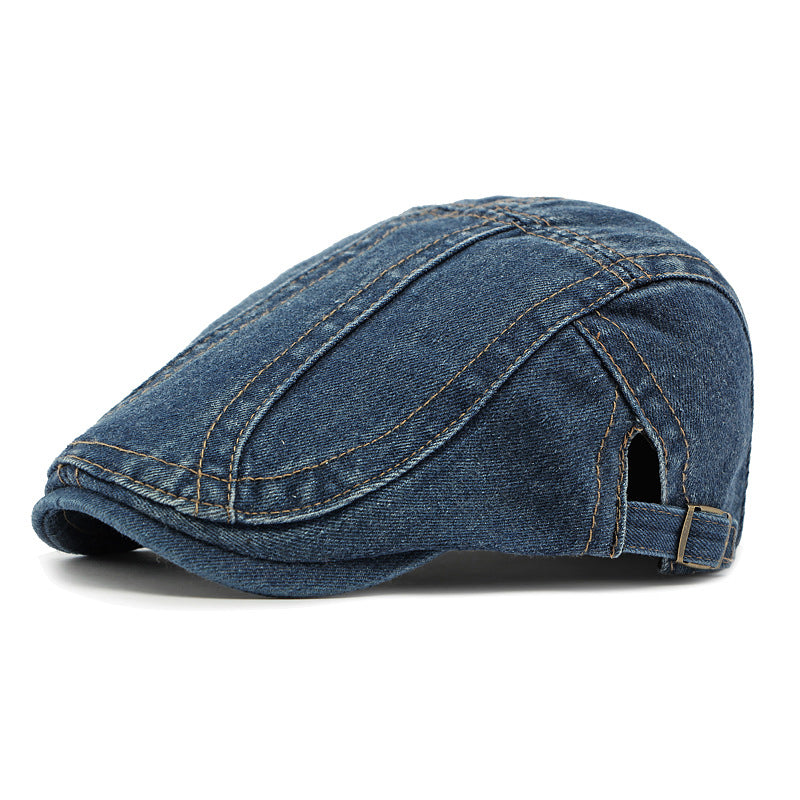 Unisex Vintage Distressed Beret Flat Cap