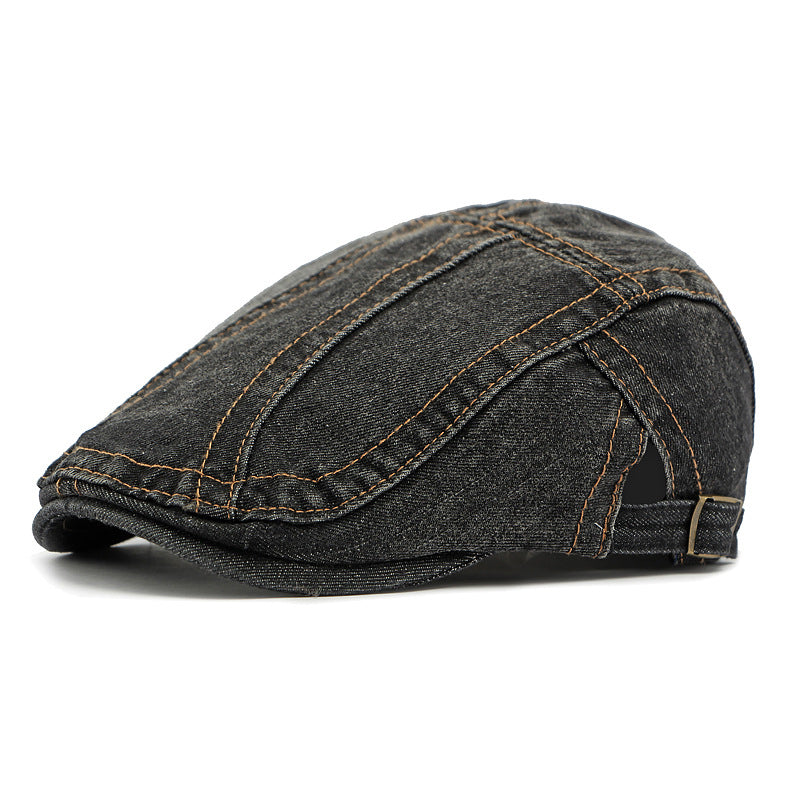 Unisex Vintage Distressed Beret Flat Cap