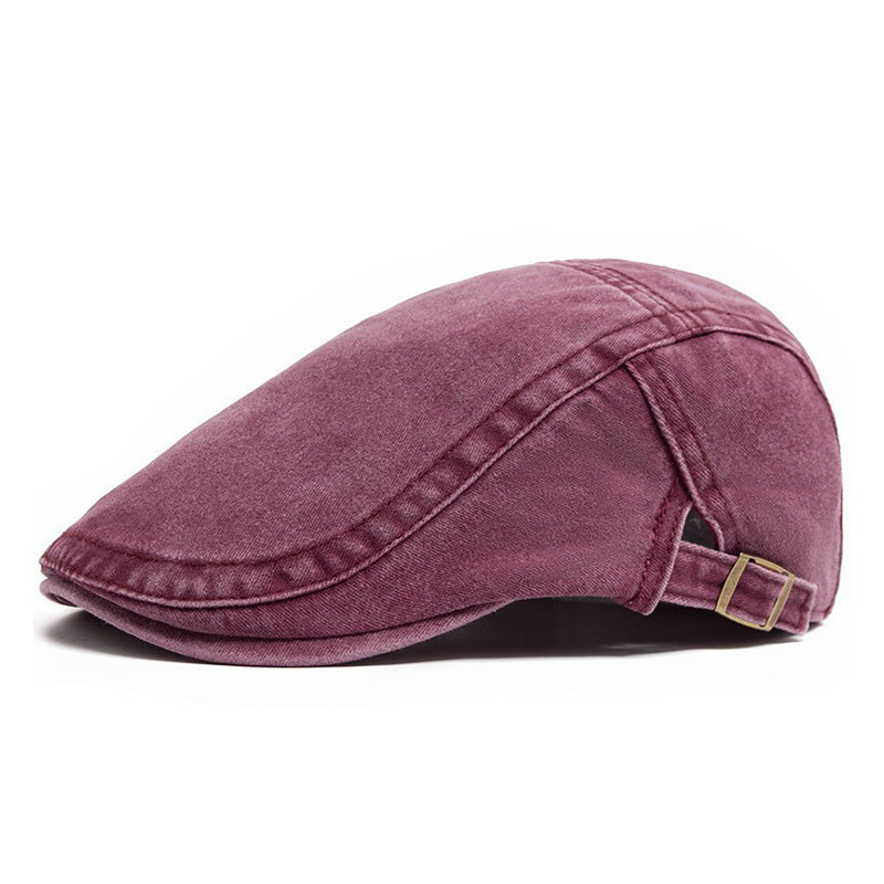Unisex Vintage Distressed Beret Flat Cap