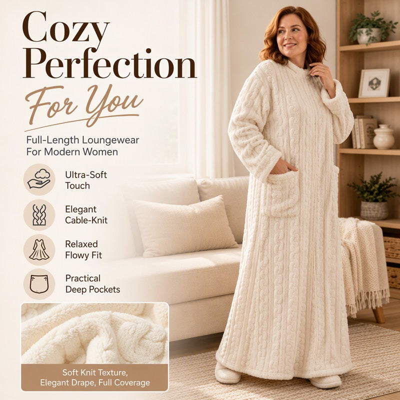 Women's Warm Plush Long Nightgown