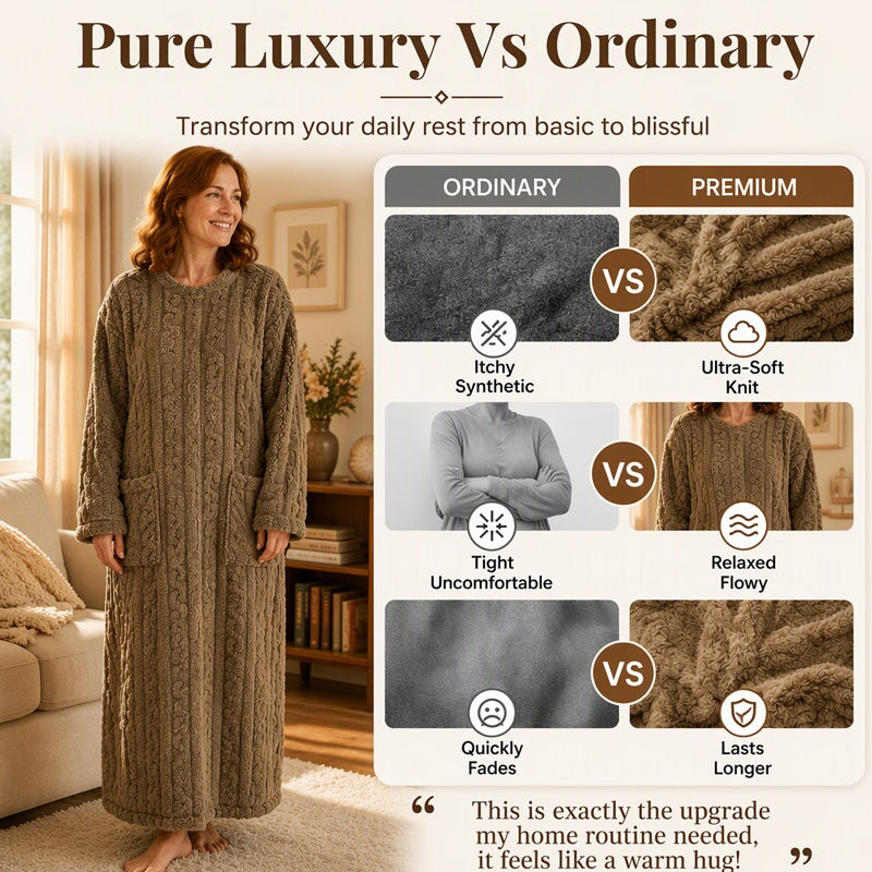 Women's Warm Plush Long Nightgown