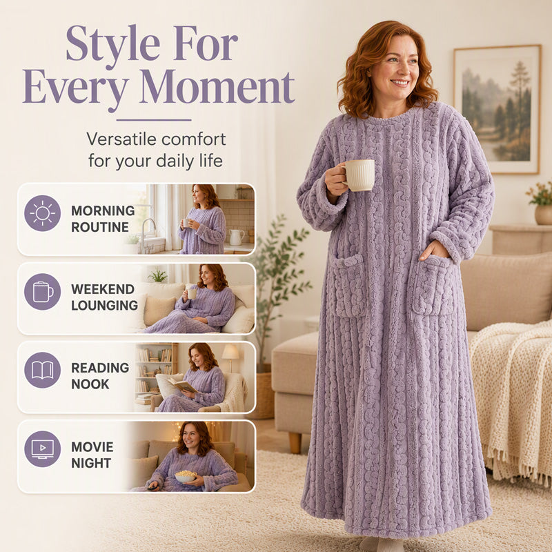 Women's Warm Plush Long Nightgown