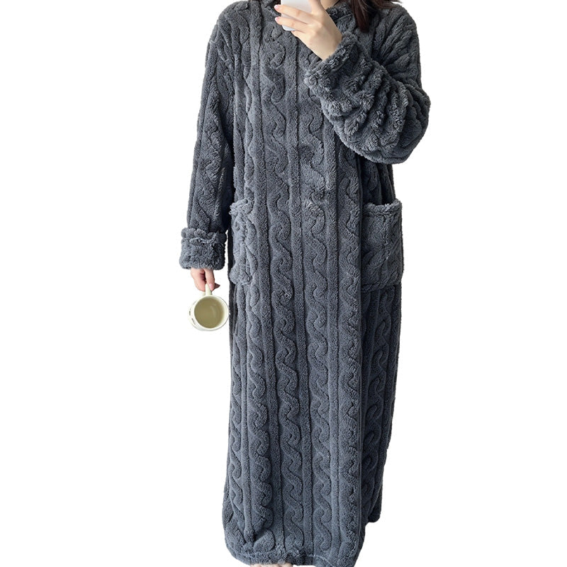 Women's Warm Plush Long Nightgown