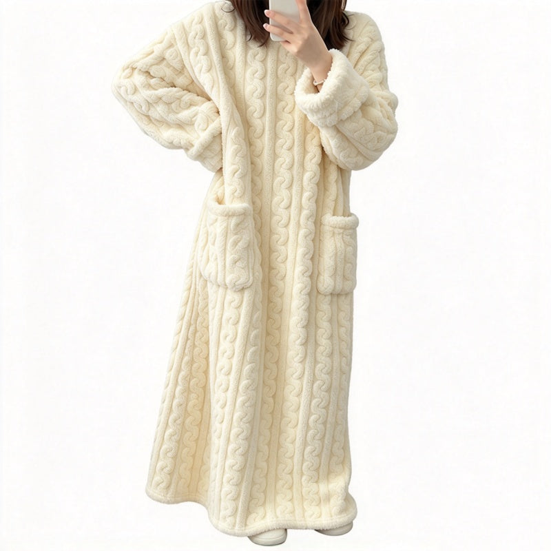 Women's Warm Plush Long Nightgown