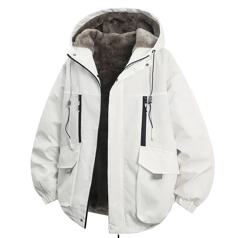 Men's Plush-Lined Hooded Parka Jacket